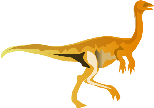 Theropod Dinosaur,jurassic - Dinosaur Siloette Clip Art (500x344)