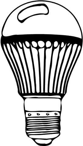 Led Lighting Seems To Be Rapidly Replacing Every Other - Led Bulb Black & White (357x543)