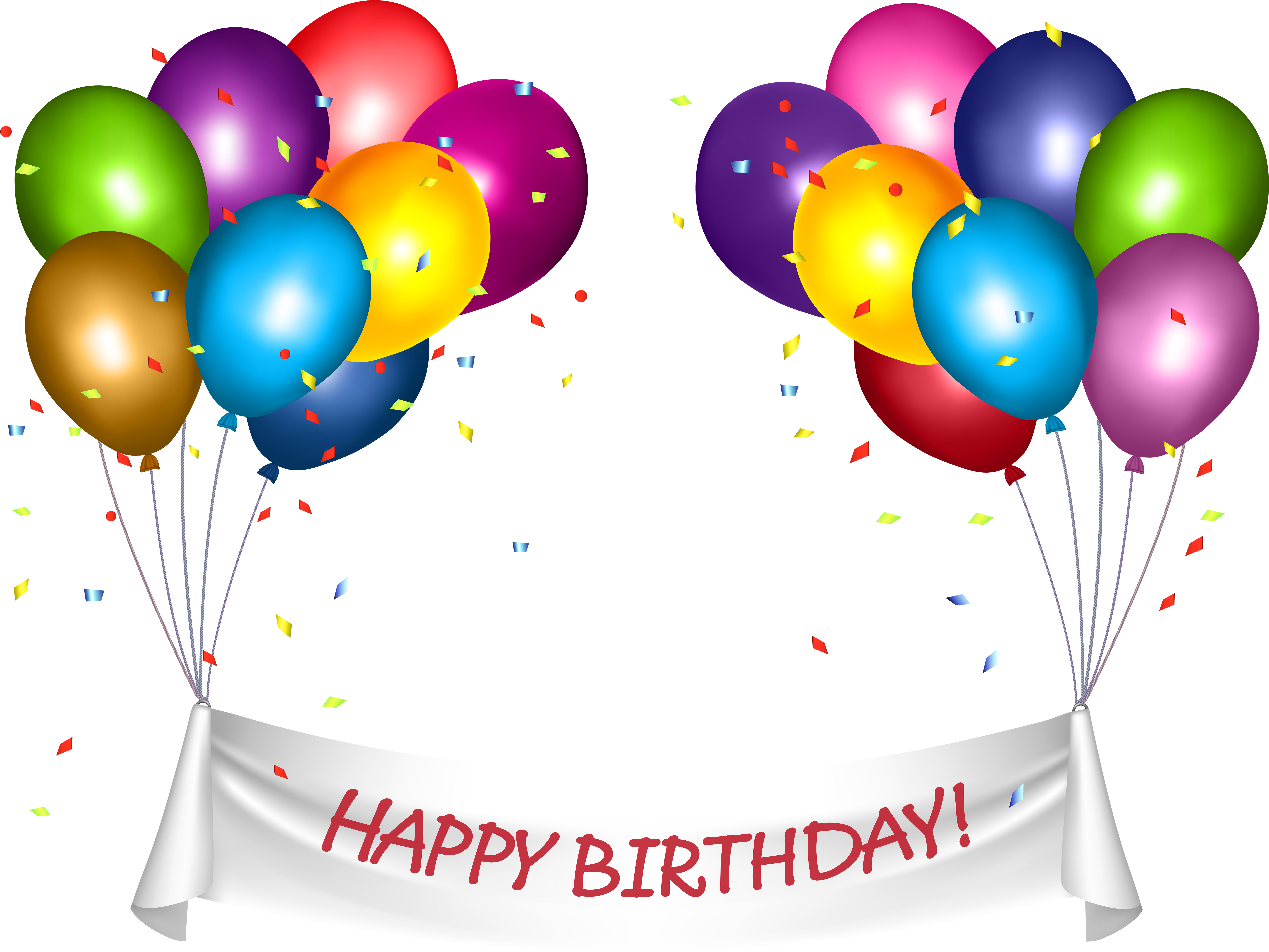 Transparent Happy Birthday Banner And Baloons Png Clip - Transparent Happy Birt...