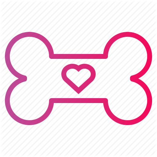 Long Clipart Puppy Bone - Heart Bone (512x512)