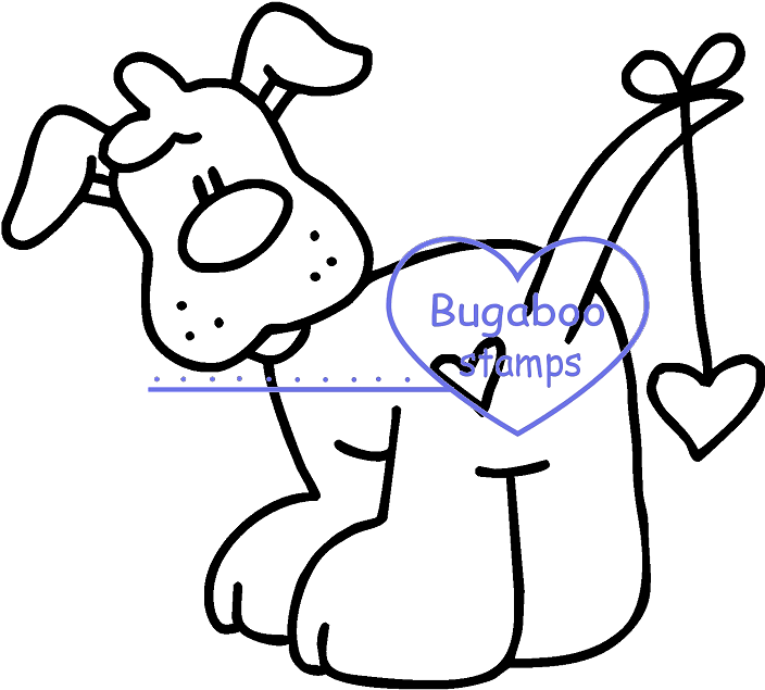 Puppy Drawing Love - Line Art (750x656)