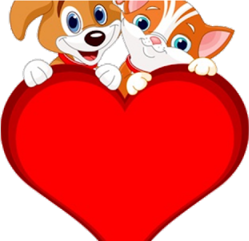 Puppy Clipart Valentine's Day - Cartoon Dogs And Cats (640x480)