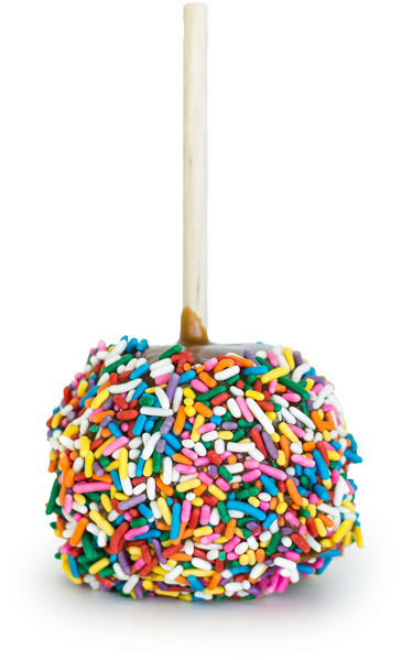 Party Treat Wedding Favor Sprinkle Caramel Apple - Rainbow Sprinkles Caramel Apple (522x637)