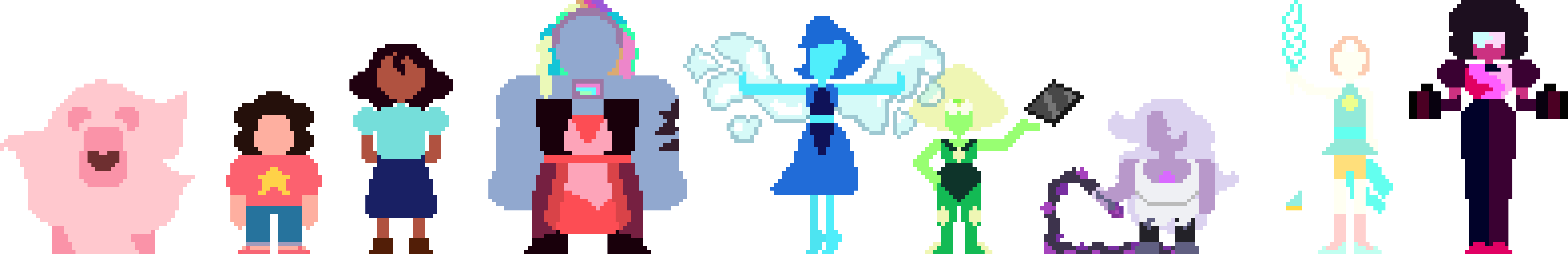 Crystal Gem Pixel Art - Crystal Gem Pixel Art (8000x1680)