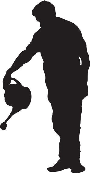 Gardener Silhouette Png Bird Food Paull S Of Martock - Person Watering Plants Silhouette Png (600x600)