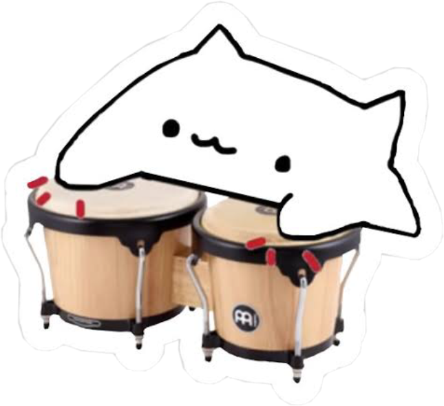Bongocat Bongo Cat Drum Girl Cool Tumblr White Unicorn - Bongo Cat (645x589)
