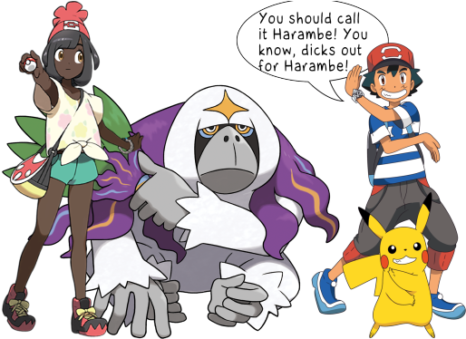 I Seriously Hate The Harambe Meme - Ash And Pikachu Pokemon Sun And Moon (540x373)