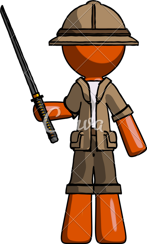 Man Standing Up With Ninja Sword Katana - Stock Photography (483x800)