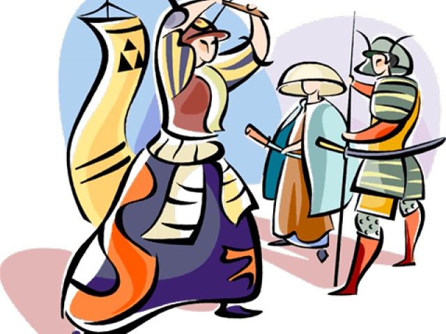 Warrior Clipart Japanese Samurai - Cartoon (640x480)