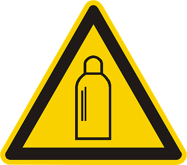 Gas Cylinder, High Pressure, Warning - Prop 65 Warning Symbol (386x340)