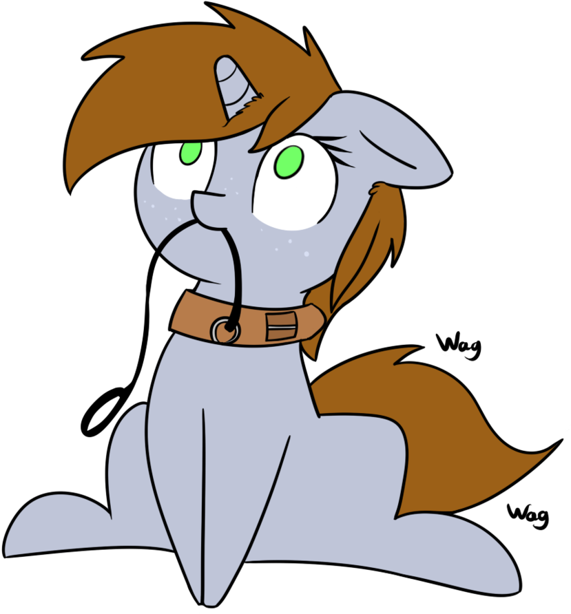Neuro, Behaving Like A Dog, Collar, Fallout Equestria, - Cartoon (1018x1024)