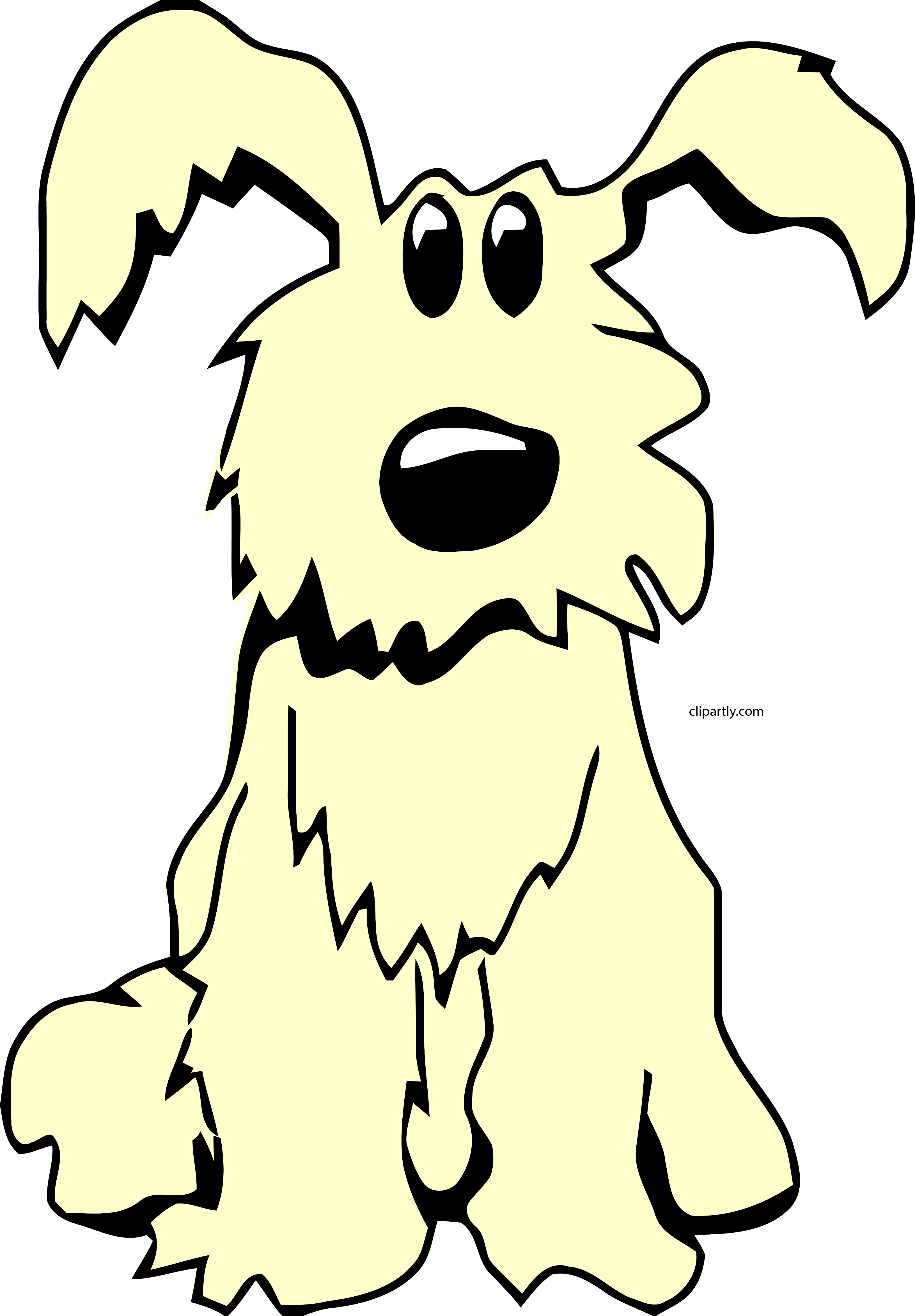 Dog Sitting Lemon Chiffon Color Clipart Png - Dog Sitting Lemon Chiffon Color Clipart Png (3261x4690)