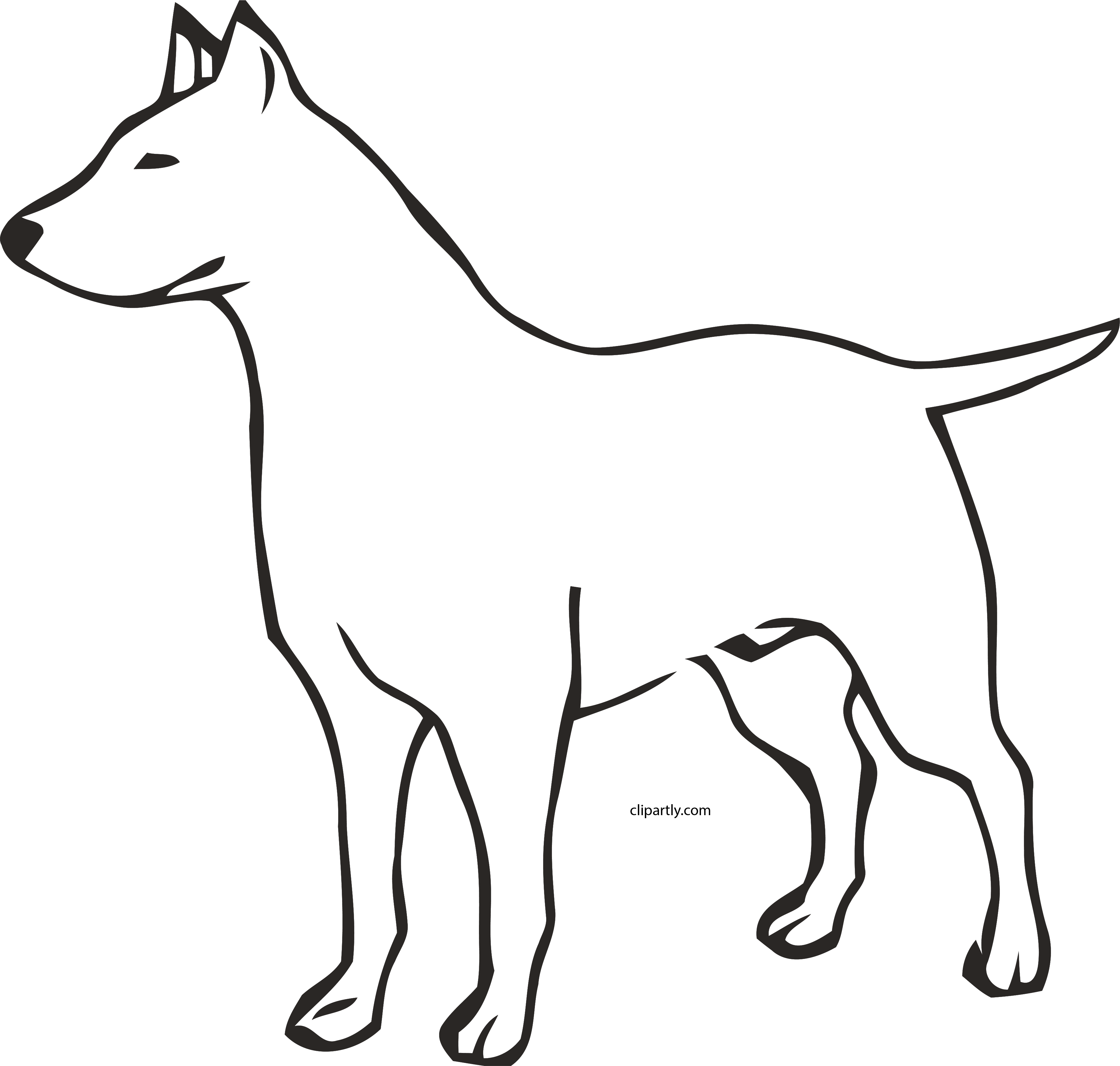 Dog Outline Clipart Png - Dog Outline Png (3683x3506)