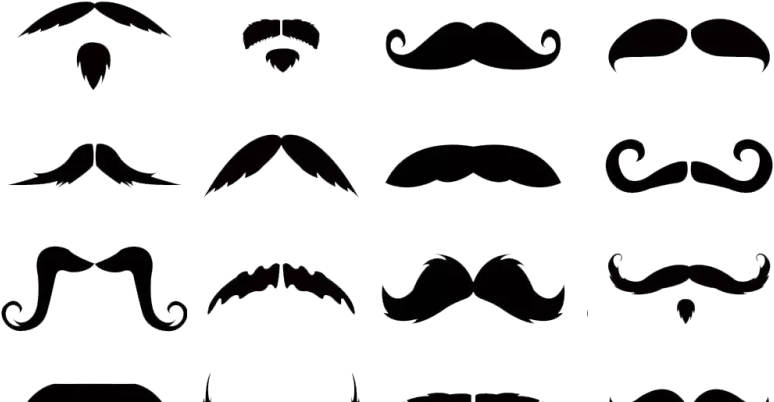 Mustaches Clip Art Transparent Background 20 Styles - Moustache Styles (800x445)