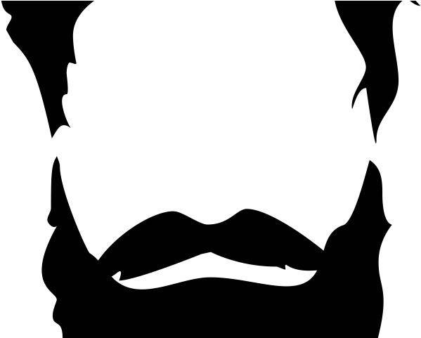 Mustache Clipart Design - Bald Man With Beard Silhouette (640x480)