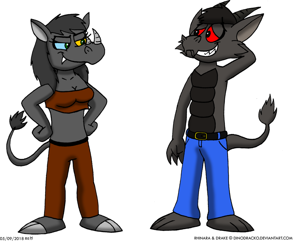 [comm] Rhinara And Drake By Bluebottleflyer - Cartoon (985x811)