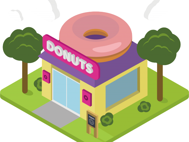 Shop Clipart Donut Shop - Donut Shop Png (640x480)