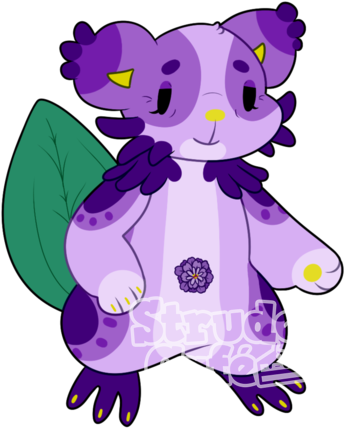 Purple Zinnia - Cartoon (400x498)