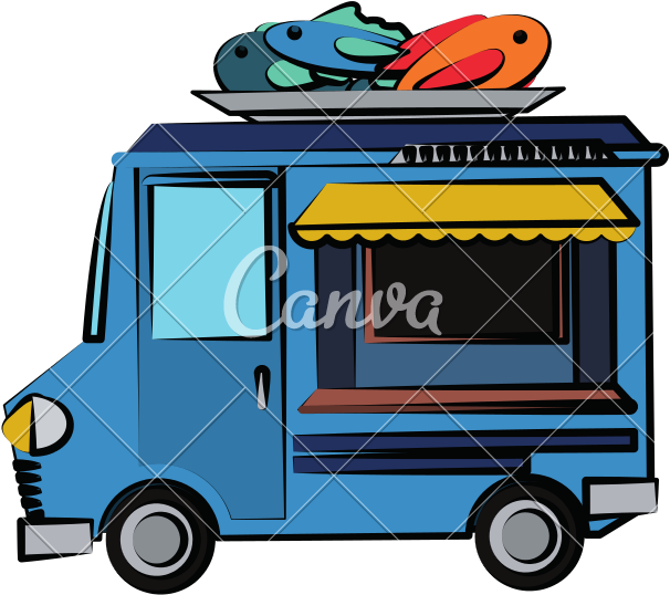 Food Truck Icon Image Vector - Illustration (800x800)