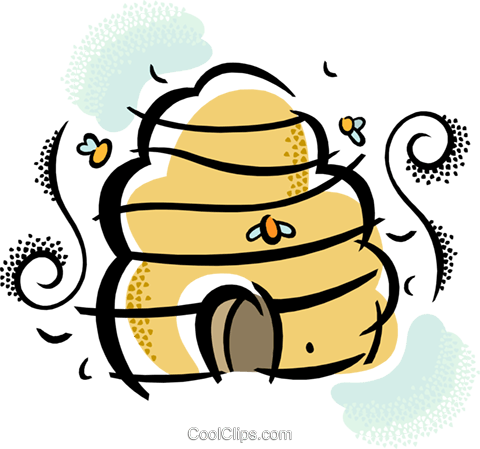 Bienenstock Clipart - Ear Against Its Hive (480x449)