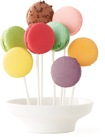 Gifts & Parties - White Macaron Lollipop (650x650)