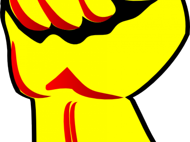 Fist Clipart Yellow - Pink Raised Fist (640x480)