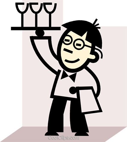 Kellner Und Kellnerinnen Vektor Clipart Bild -vc074849 - Bar Staff Clipart (429x480)