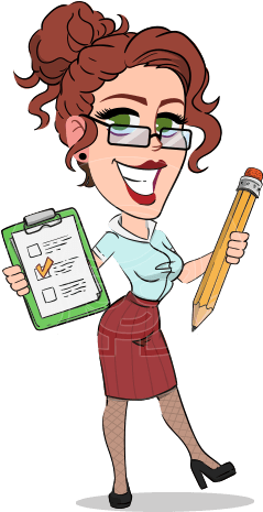 Flat Cartoony Business Woman Vector Character Flat - Cartoon (457x464)