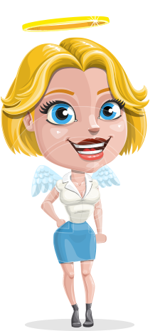 Angel Girl Cartoon Vector Character Aka Angie - Cartoon (460x464)