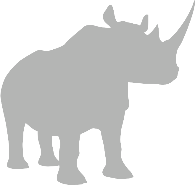 Grey Clipart Rhino - Rhino Silhouette (718x646)