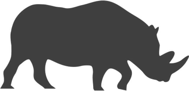 Shadow Clipart Rhino - Endangered Animal Icon (640x480)