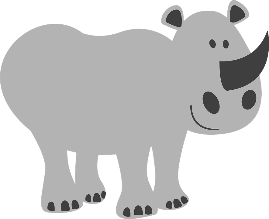 Rhino Wildlife Mammal - แรด Png (885x720)