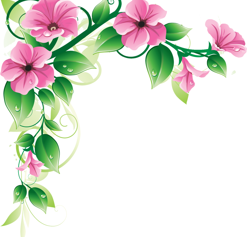 Download Floral Border Clip Art - Flower Corner Design Png (800x768)