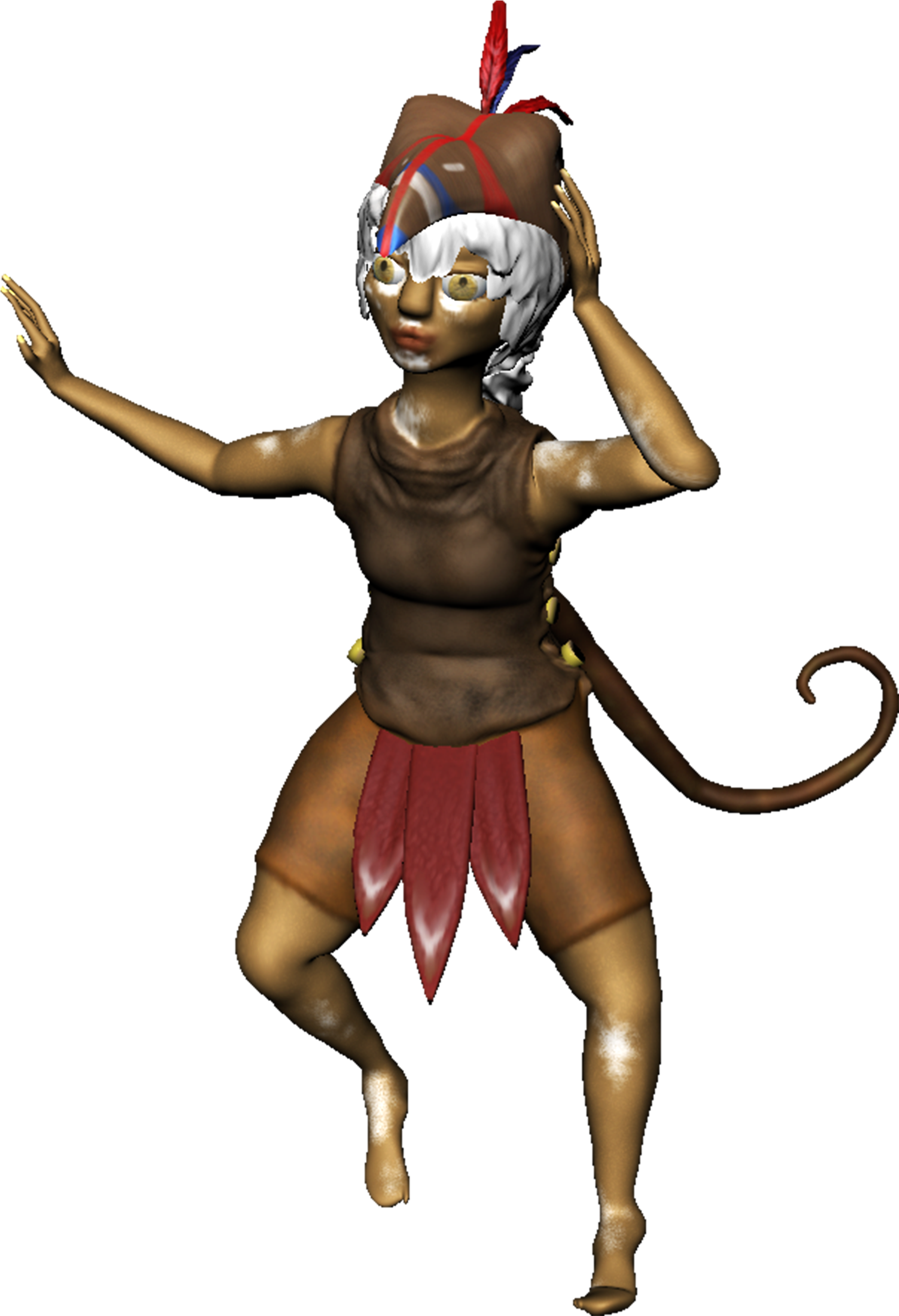 Tykki The Rebellious Monkey Girl - Cartoon (2100x3150)