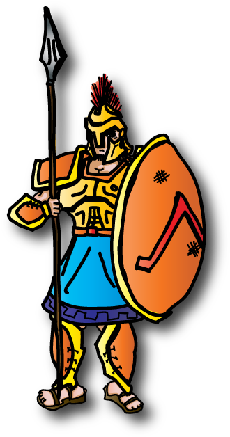 Greek Hoplite From Glory - Cartoon (803x719)