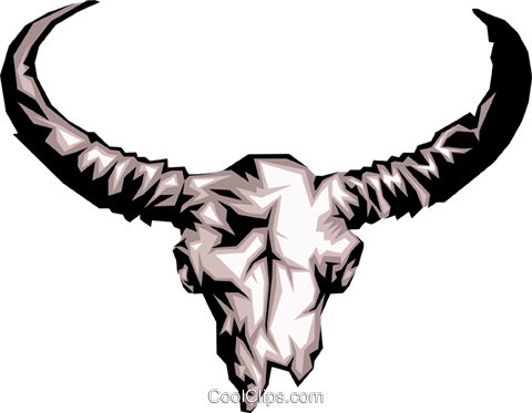 Skull Clipart Antelope - Череп С Рогами Пнг (480x373)