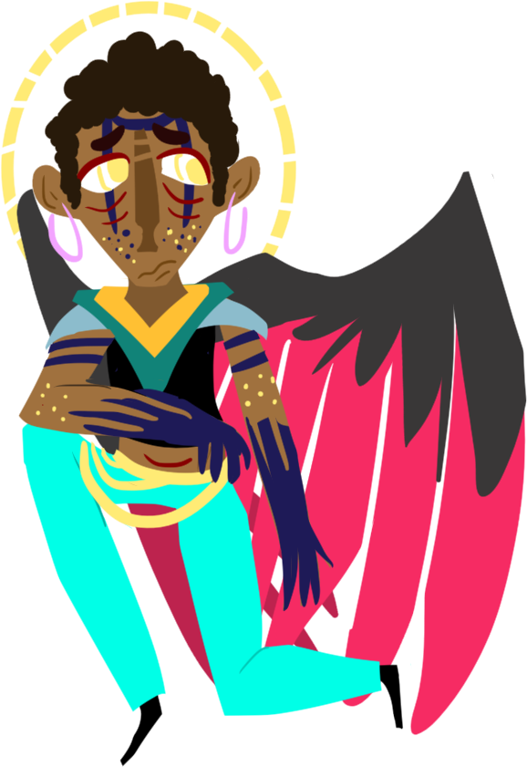 Archangel Michael Ii Kneeling By Dogheir - Cartoon (779x851)