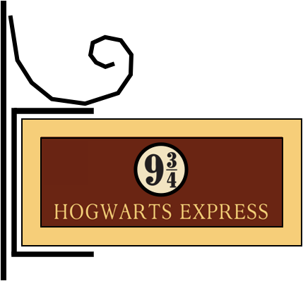 Glue The Uncurled End Of The Long Strip Just Below - Harry Potter Hogwarts Express Sign (429x399)