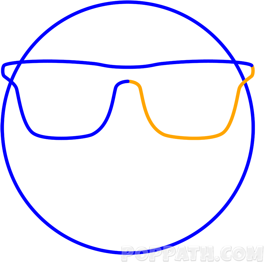 How To Draw A Sunglasses Emoji Pop - Drawing (1000x1000)