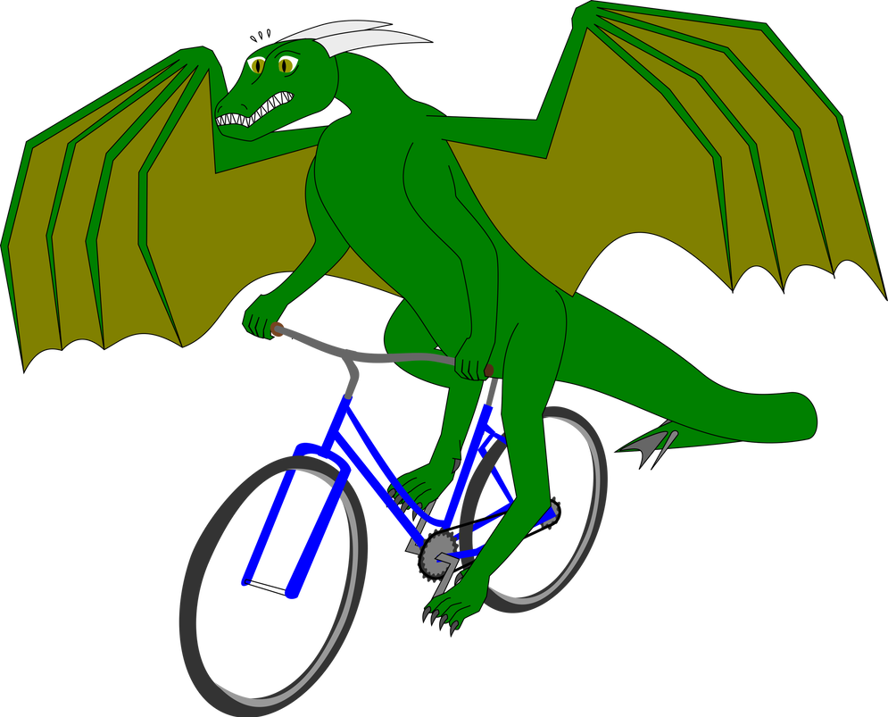 A Dragon Riding A Bike Balzryn On Deviantart Transparent - Dragon Riding A Bike (995x803)