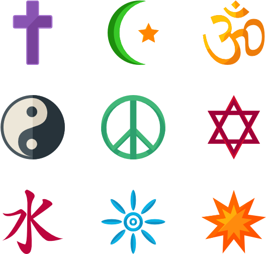 Faith Icons Religious Symbols (600x564) Png Clipart Download