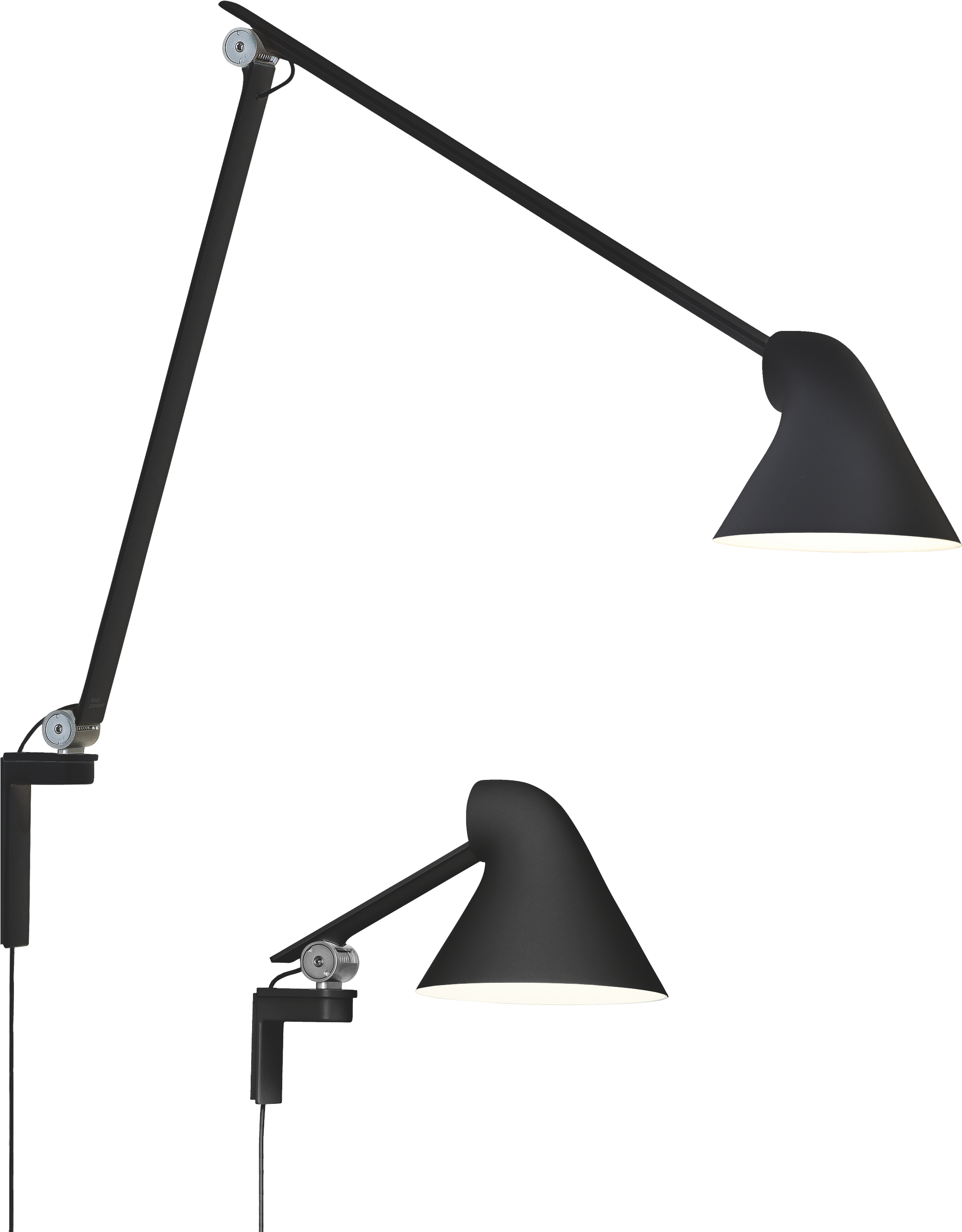 Njp Wall Long Short Black 02 2 5 - Vägglampa Med Lång Arm (3000x3000)
