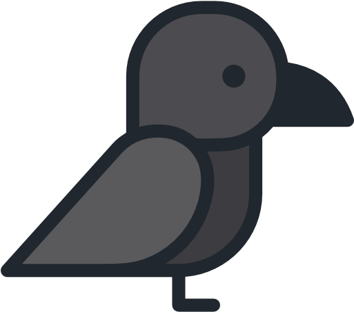 Crow Clipart Editing - Crow Flat Icon (512x512)