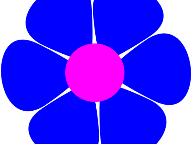 Blue Flower Clipart Groovy Flower - Flower Power Clip Art (640x480)