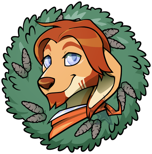 Blue Conifer Ornament - Cartoon Christmas Wreath (500x505)