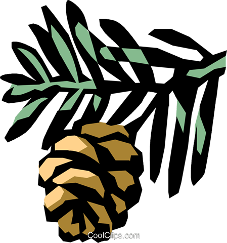 Conifer Royalty Free Vector Clip Art Illustration - Simple Pinecone Clipart (449x480)