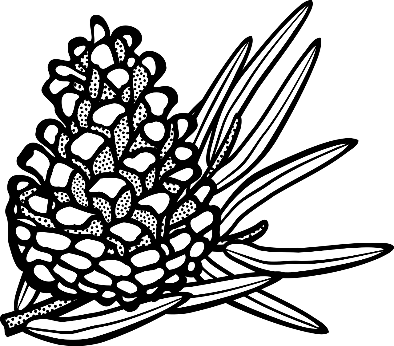 Vector Graphics,free Pictures - Pine Cone Clipart (1280x1126)