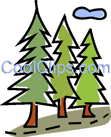 Trees Royalty Free Vector Clip Art Illustration - Wycieczka Do Lasu Rysunek (390x480)