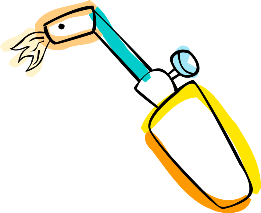 Vector Illustration Of Plumbers Handheld Blowtorch - Acetylene Clipart (856x700)