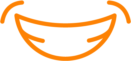 Orange Line Icon Of A Smile - Deepam Outline (500x500)
